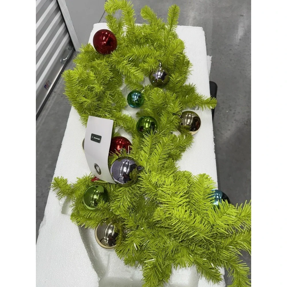 New The Grinch Green Garland With Ornaments 6FT Dr. Suess Who Stole Christmas